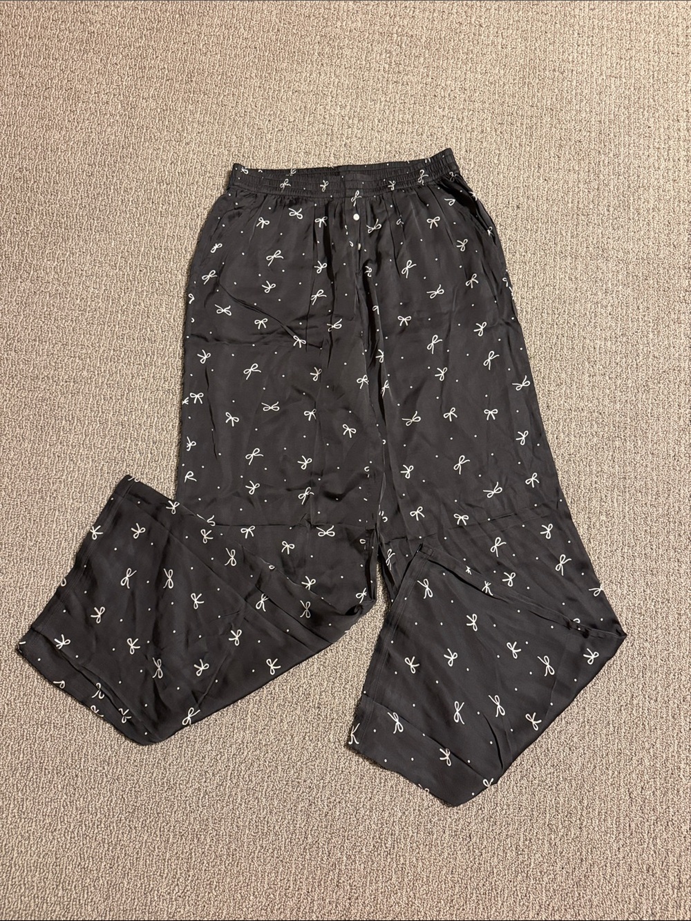 aerie Black Bow-Print Pajama Pants